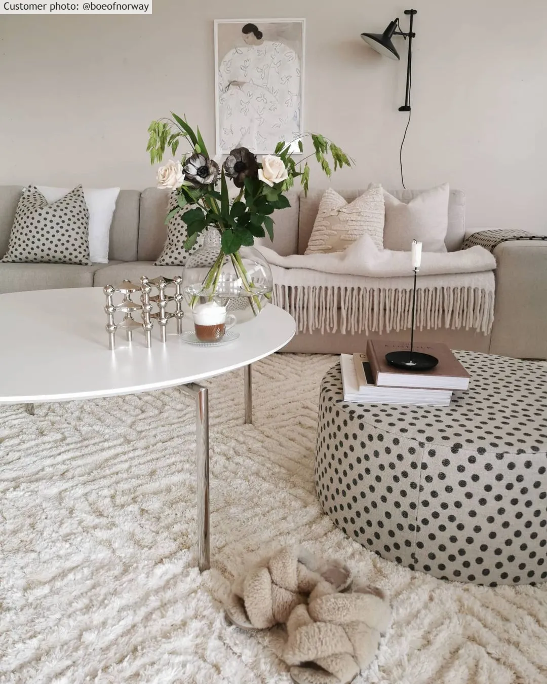 Hoogpolig vloerkleed - Monti (offwhite)