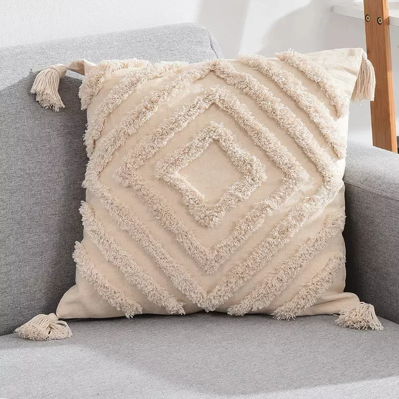 Kussensloop - Natural Boho 45 x 45 cm (beige)