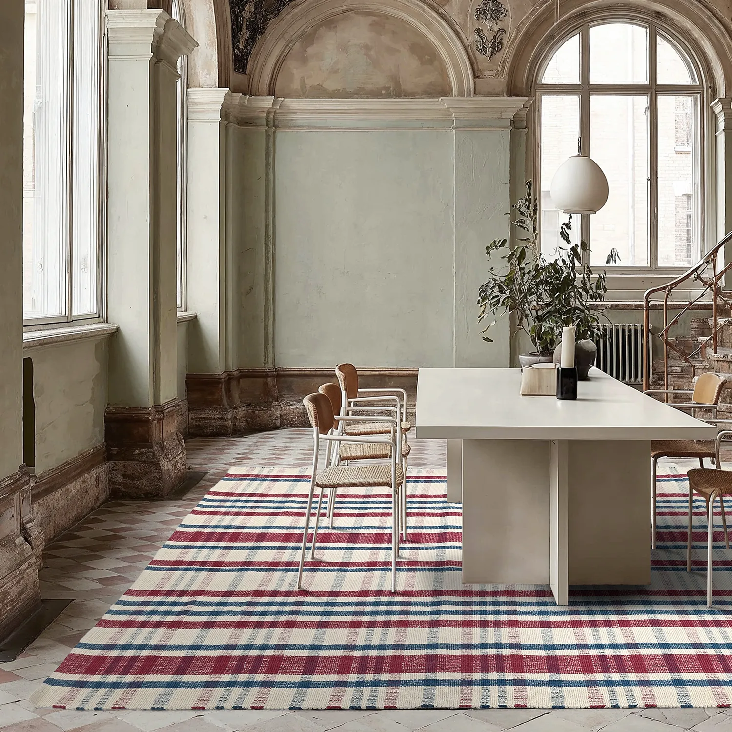 Vloerkleed Katoen - Husvik (crème/multikleur)