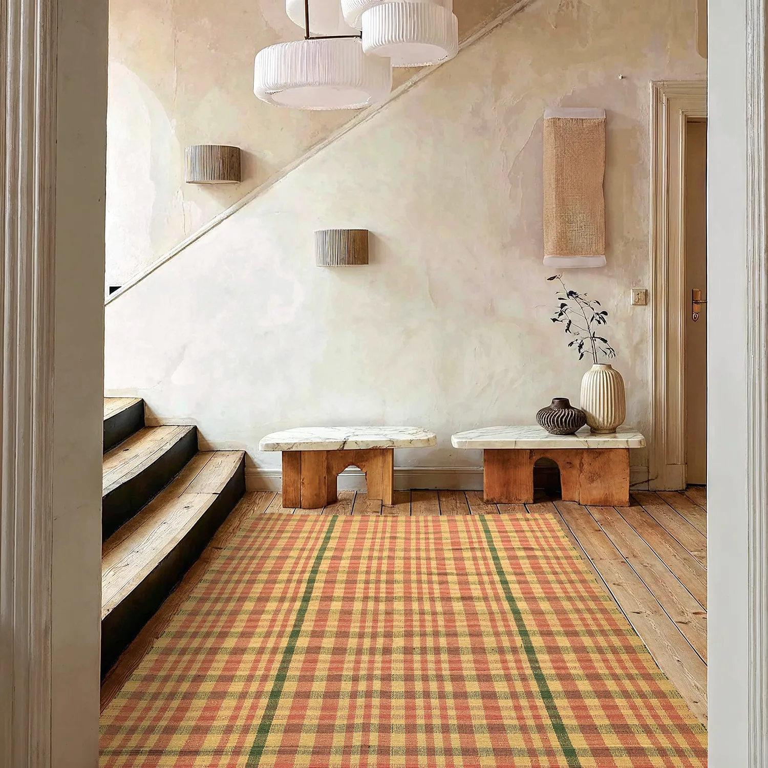 Vloerkleed Katoen - Husvik (mosterd/multikleur)