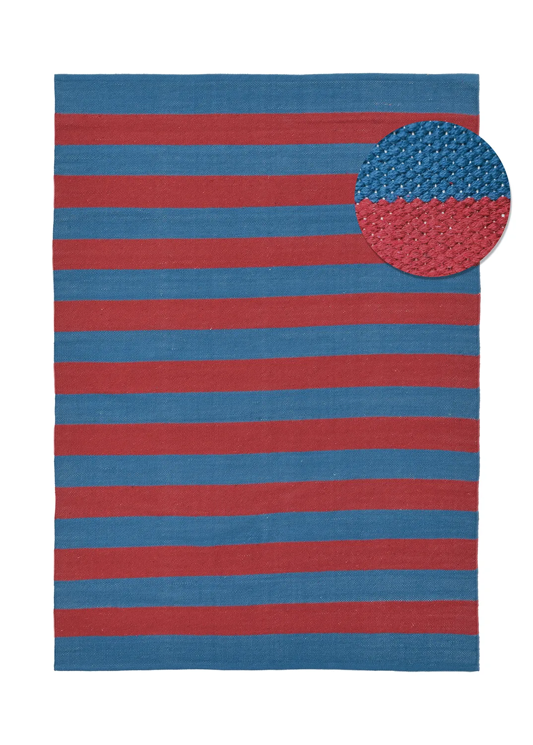 Vloerkleed Katoen - Nilo (rood/blauw)