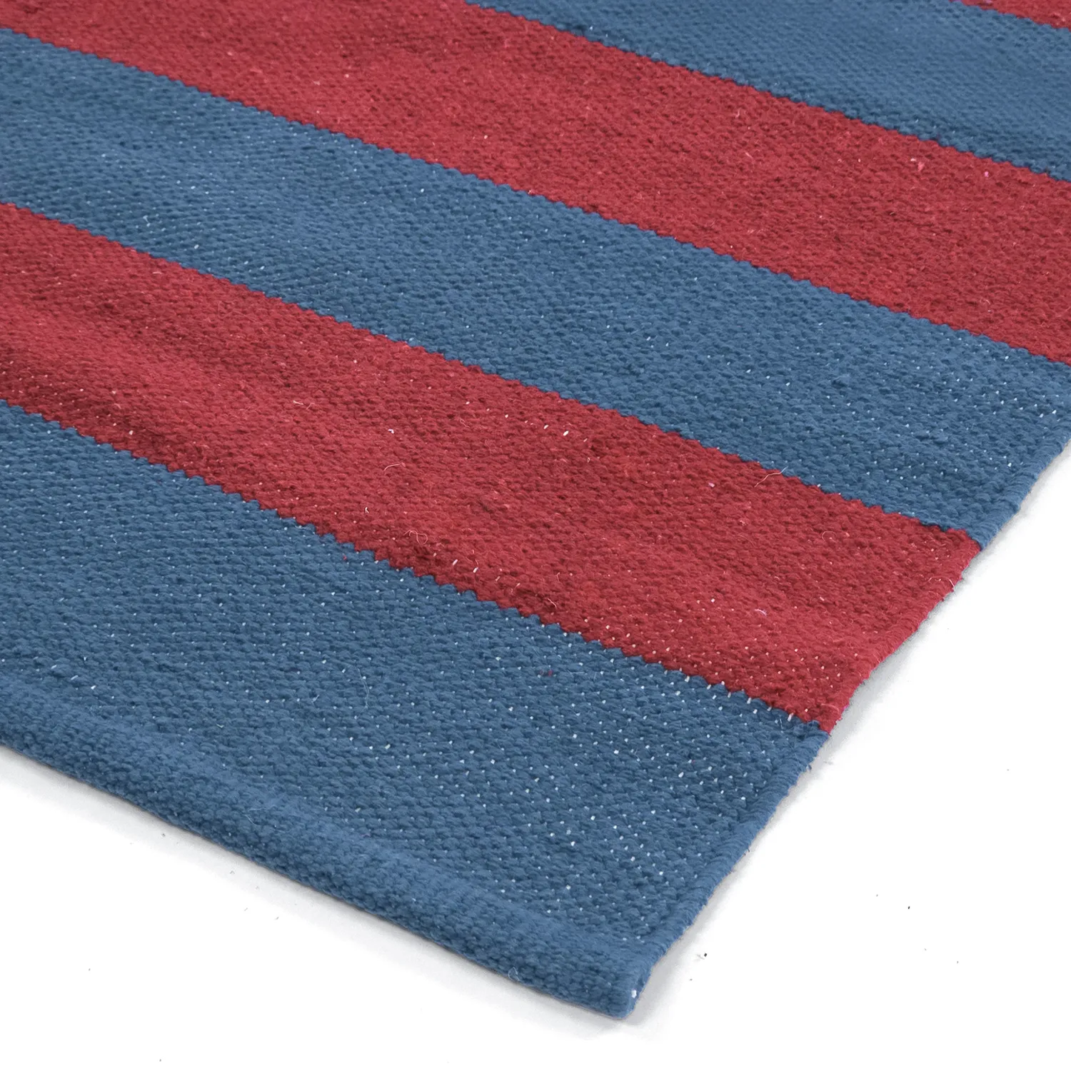Vloerkleed Katoen - Nilo (rood/blauw)