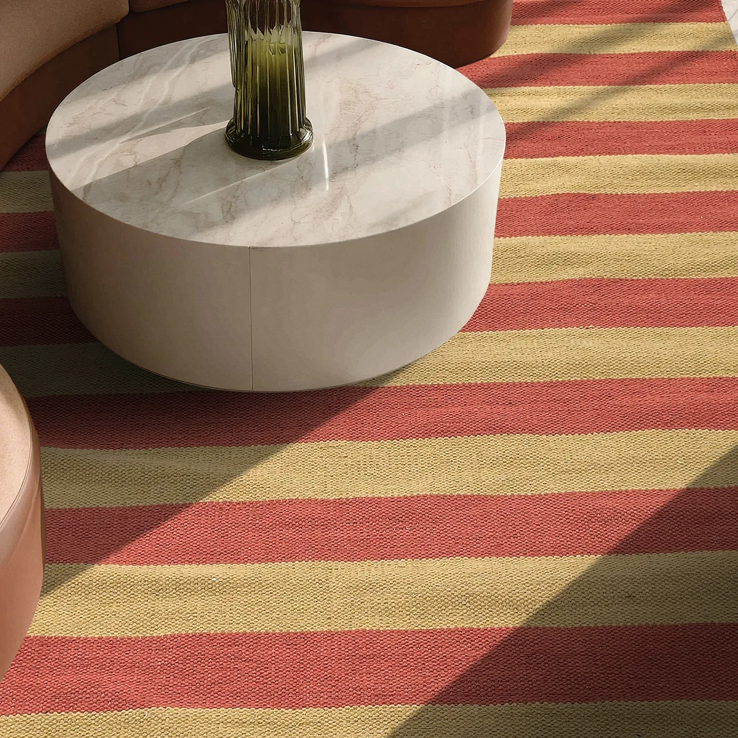 Vloerkleed Katoen - Nilo (mosterdgeel/terracotta)