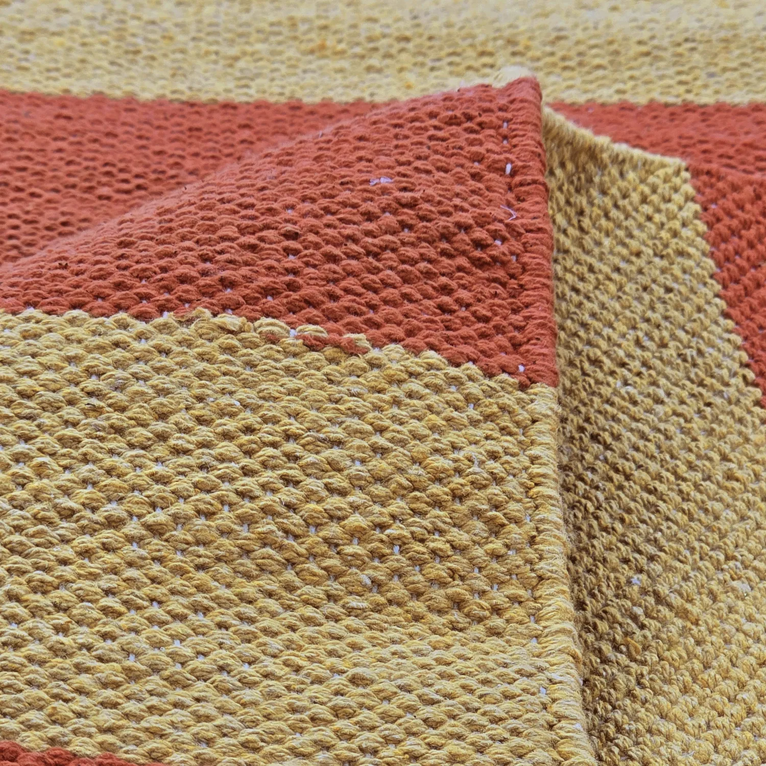 Vloerkleed Katoen - Nilo (mosterdgeel/terracotta)