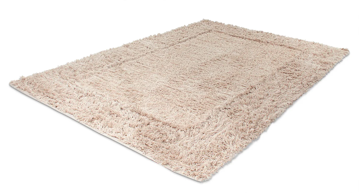 Hoogpolig vloerkleed - Aline Natural Cotton Shaggy (beige)