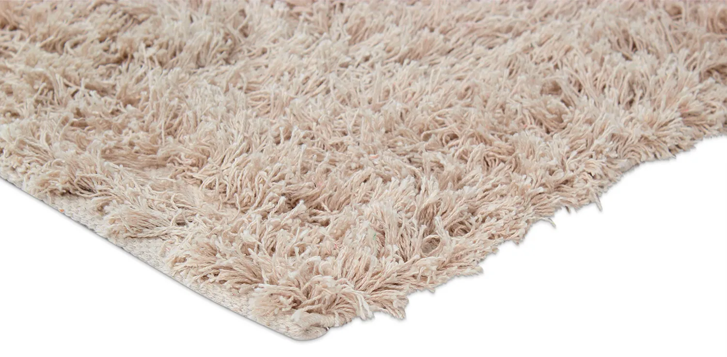 Hoogpolig vloerkleed - Aline Natural Cotton Shaggy (beige)