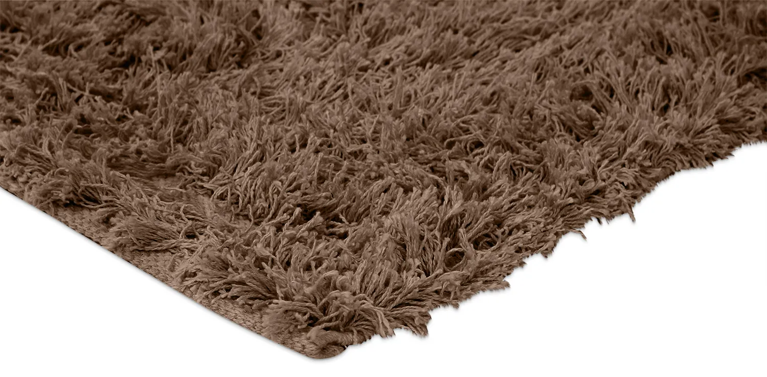 Hoogpolig vloerkleed - Aline Natural Cotton Shaggy (bruin)