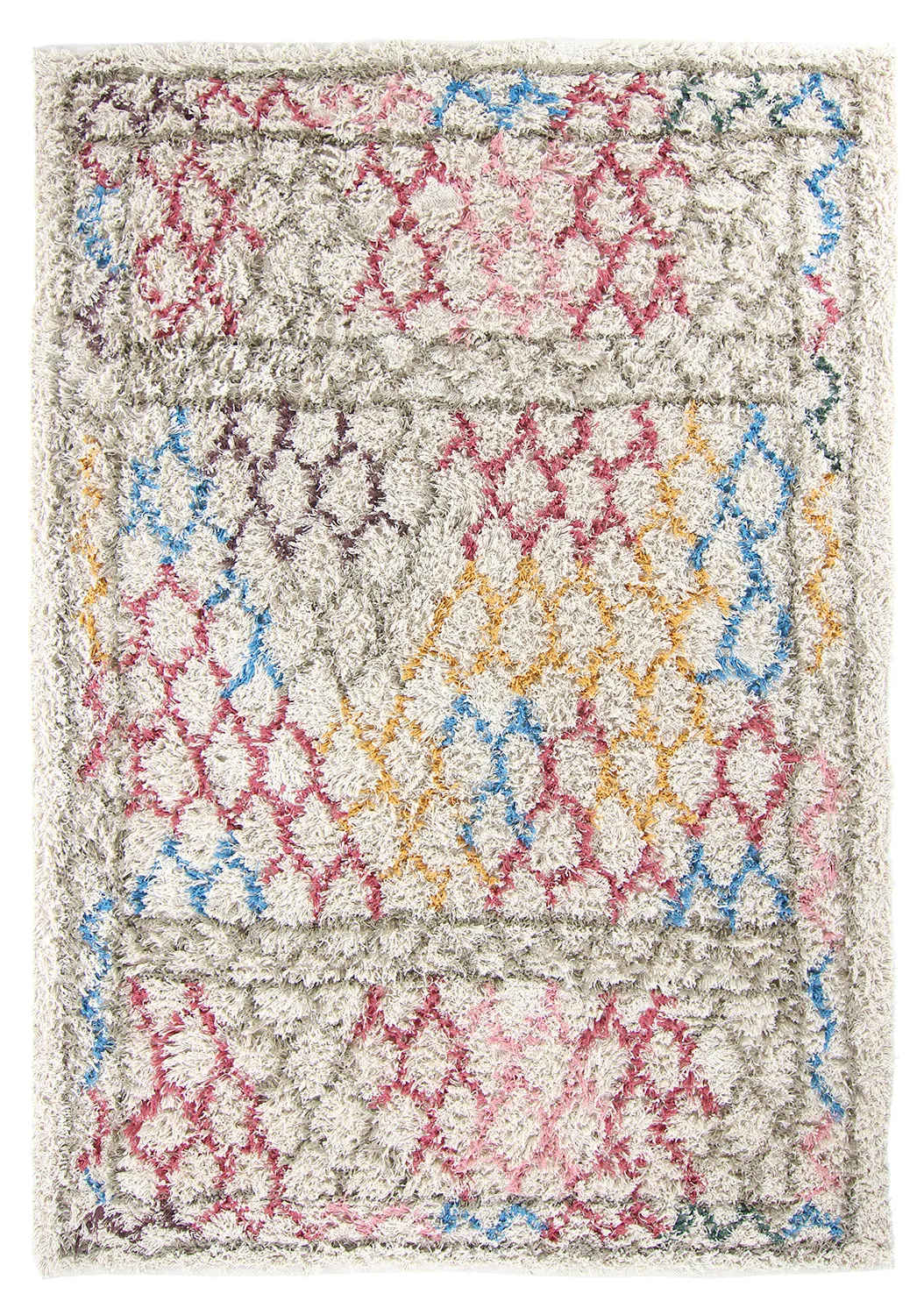 Hoogpolig vloerkleed - Calder Natural Cotton Shaggy (multi)