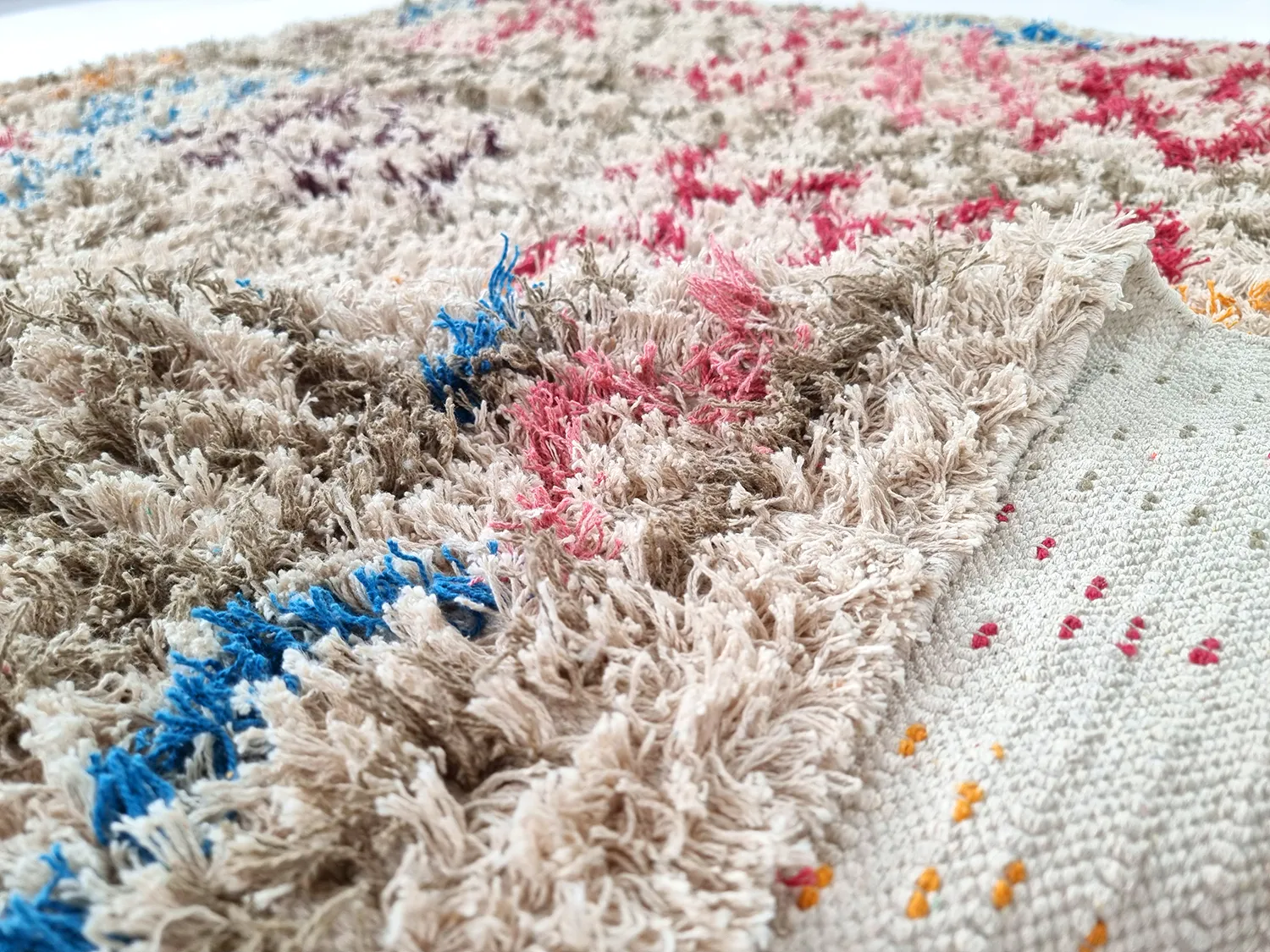 Hoogpolig vloerkleed - Calder Natural Cotton Shaggy (multi)