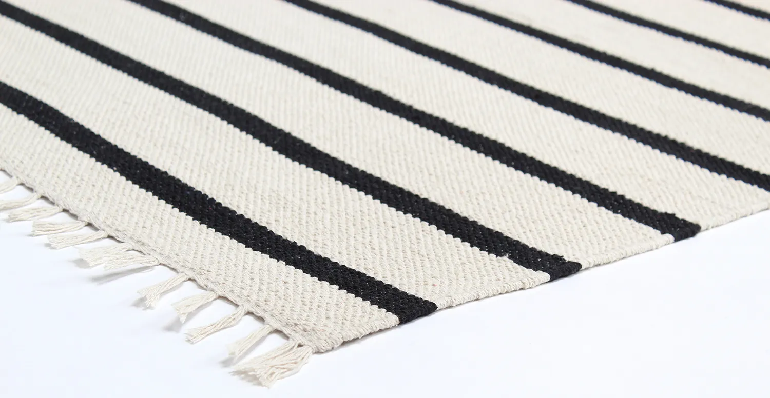 Vloerkleed Katoen - Helle (offwhite/zwart)