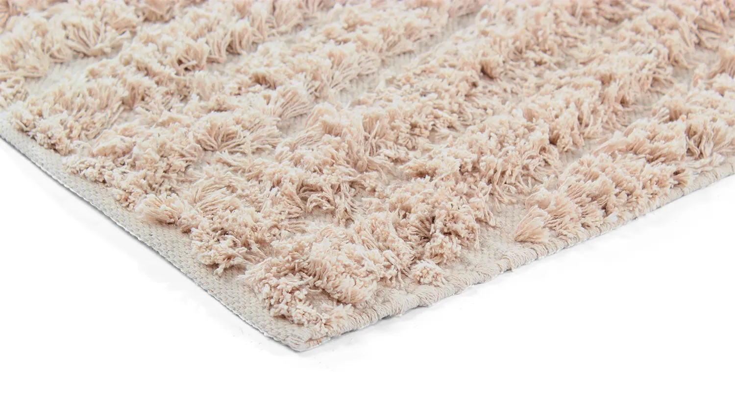 Hoogpolig vloerkleed - Indra Natural Cotton Shaggy (beige)