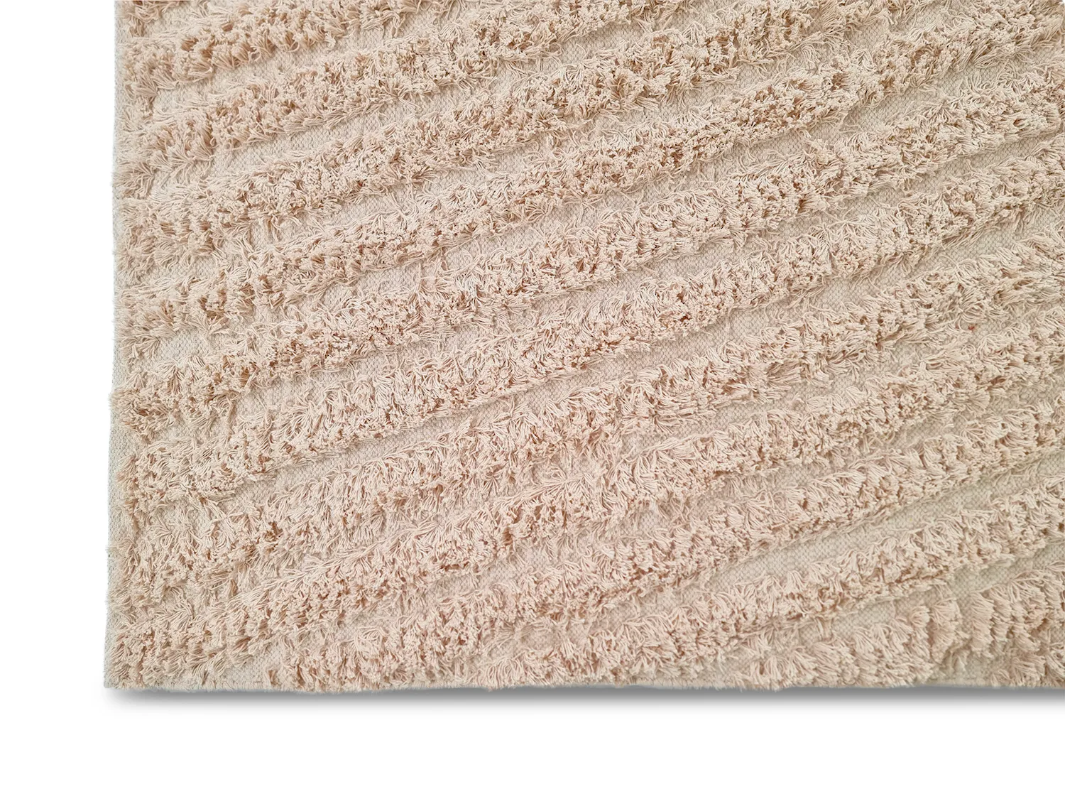 Hoogpolig vloerkleed - Indra Natural Cotton Shaggy (beige)