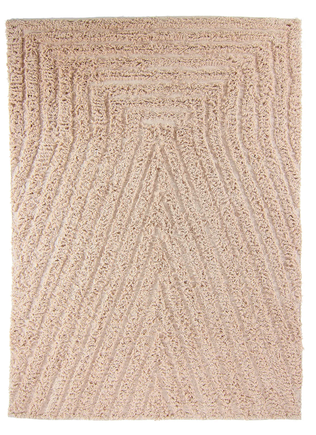 Hoogpolig vloerkleed - Indra Natural Cotton Shaggy (beige)