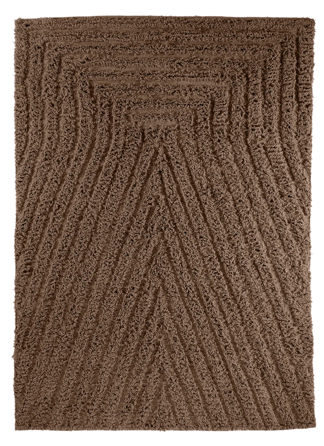 Hoogpolig vloerkleed - Kendra Natural Cotton Shaggy (bruin)