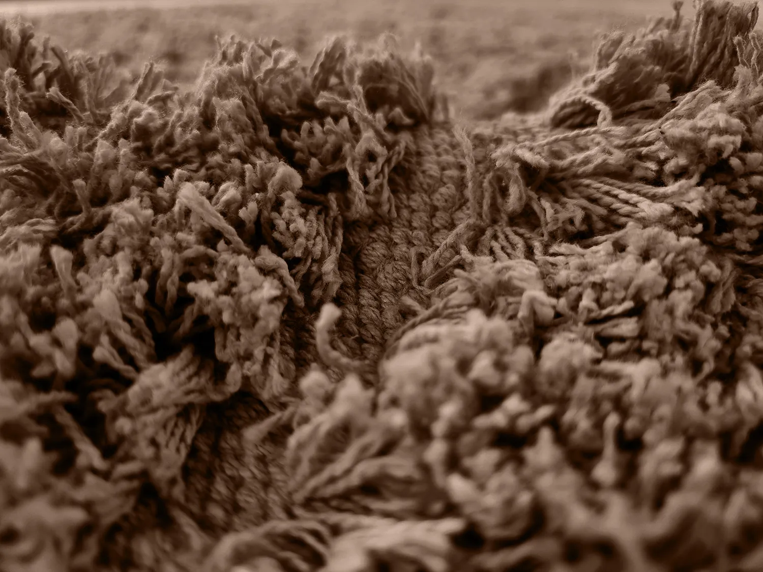 Hoogpolig vloerkleed - Kendra Natural Cotton Shaggy (bruin)