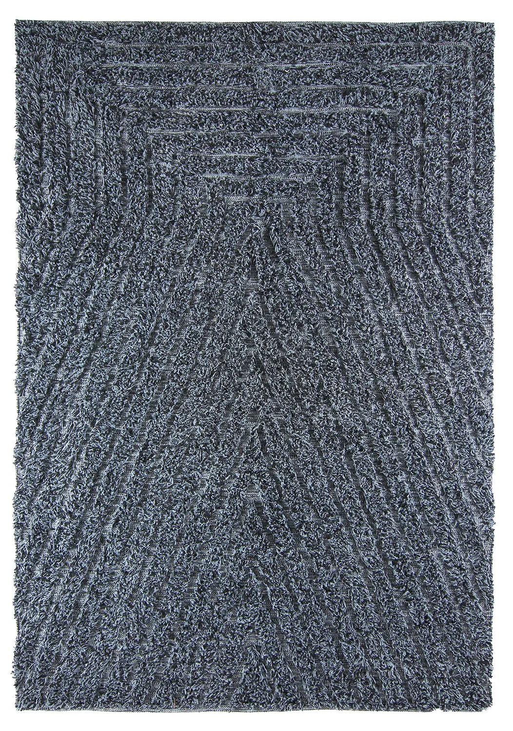 Hoogpolig vloerkleed - Kendra Natural Cotton Shaggy (grijs/zwart)