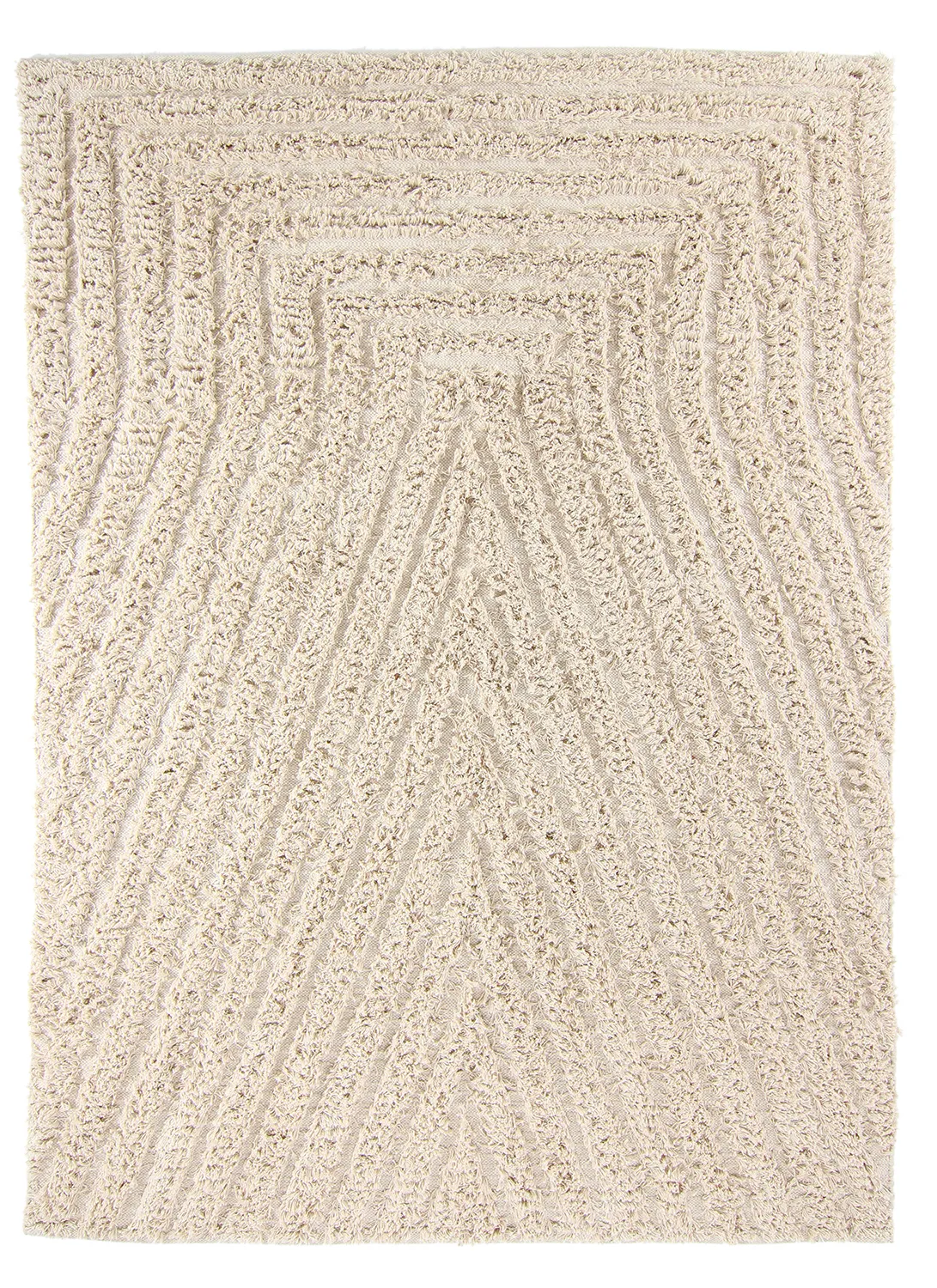 Hoogpolig vloerkleed - Kendra Natural Cotton Shaggy (natuur)
