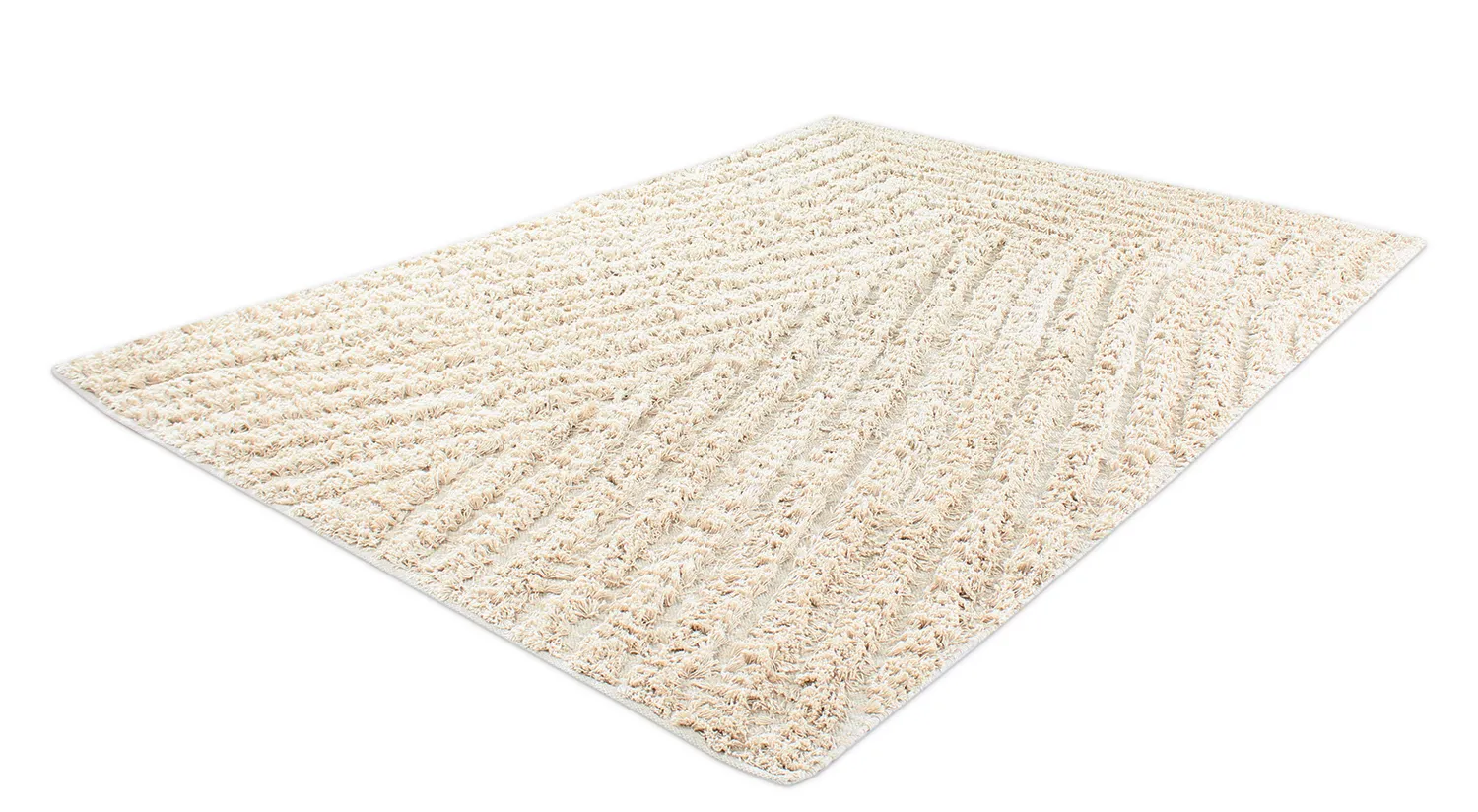 Hoogpolig vloerkleed - Kendra Natural Cotton Shaggy (natuur)