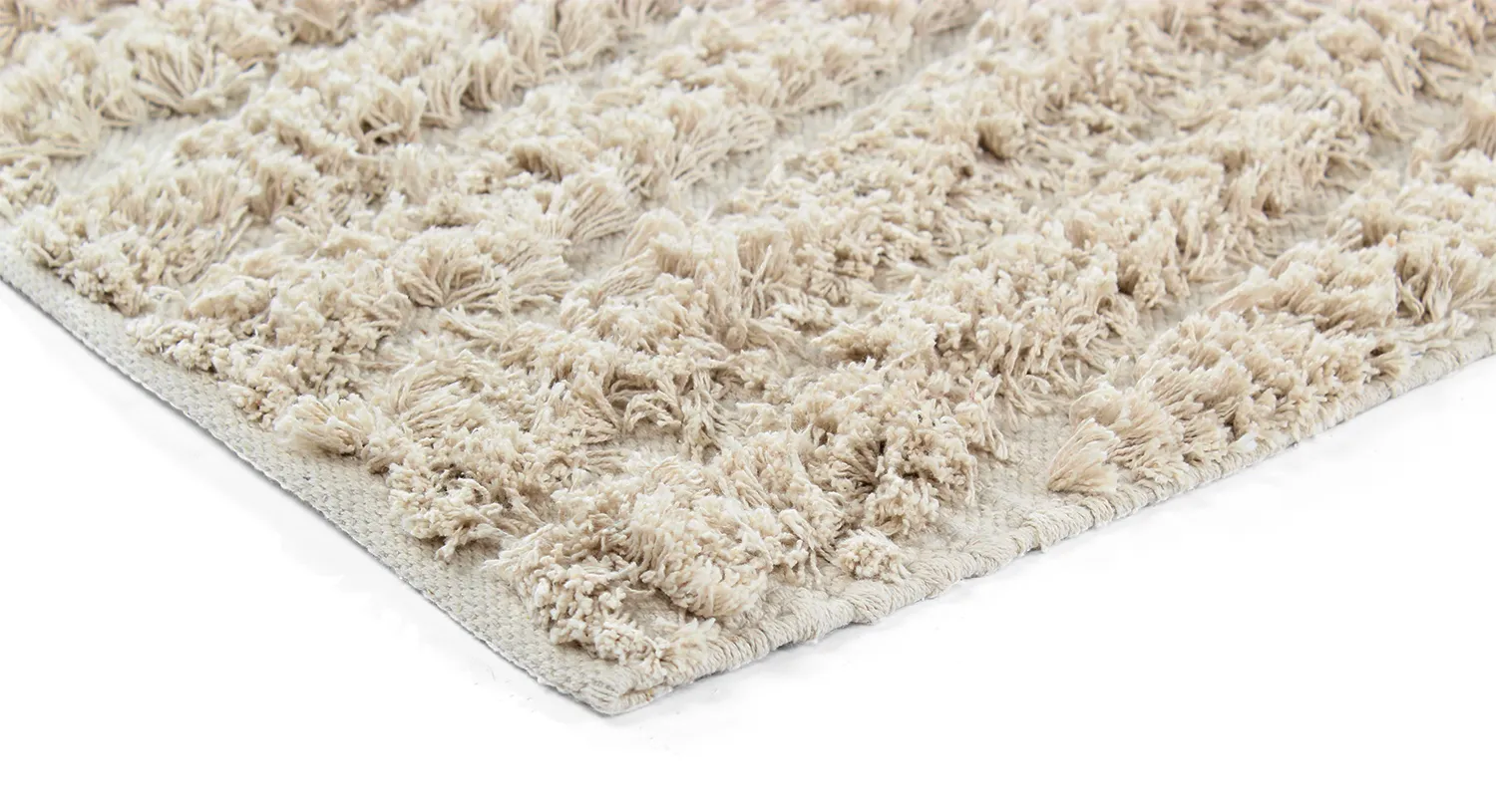 Hoogpolig vloerkleed - Kendra Natural Cotton Shaggy (natuur)
