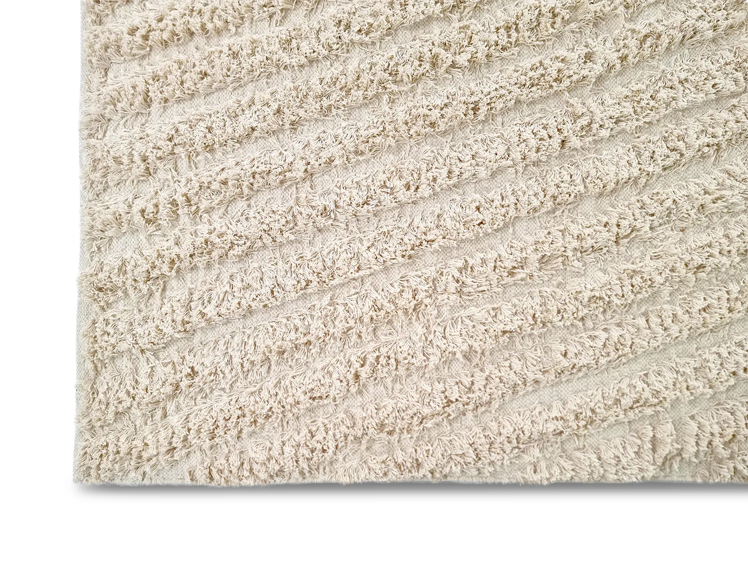 Hoogpolig vloerkleed - Kendra Natural Cotton Shaggy (natuur)