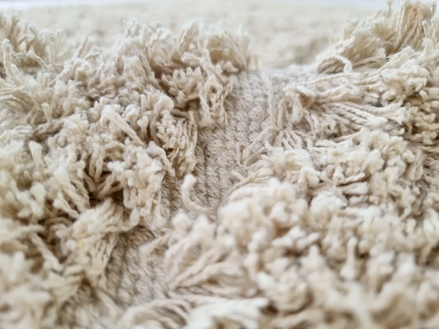 Hoogpolig vloerkleed - Kendra Natural Cotton Shaggy (natuur)