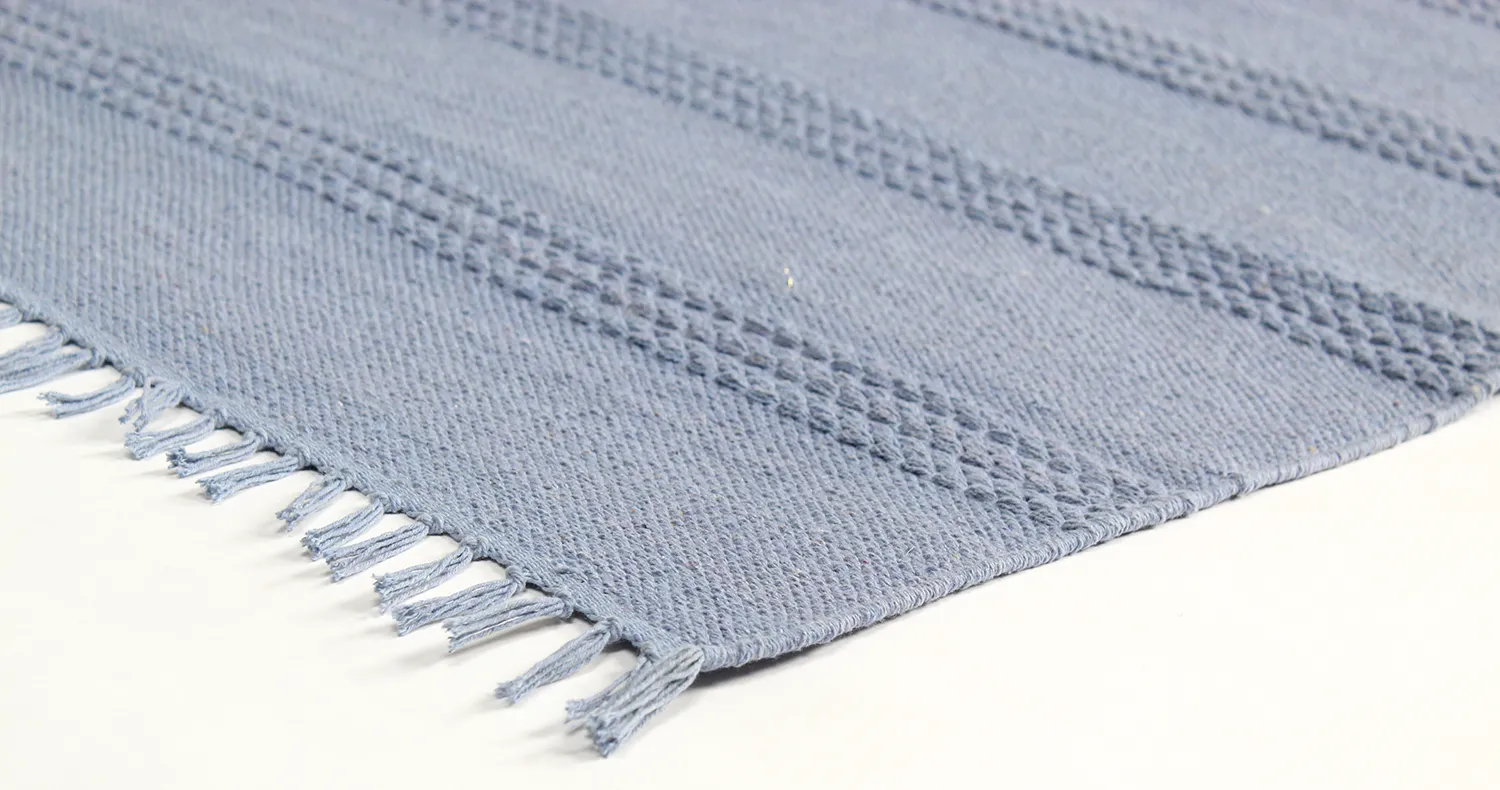 Vloerkleed Katoen - Lilje (blauw)