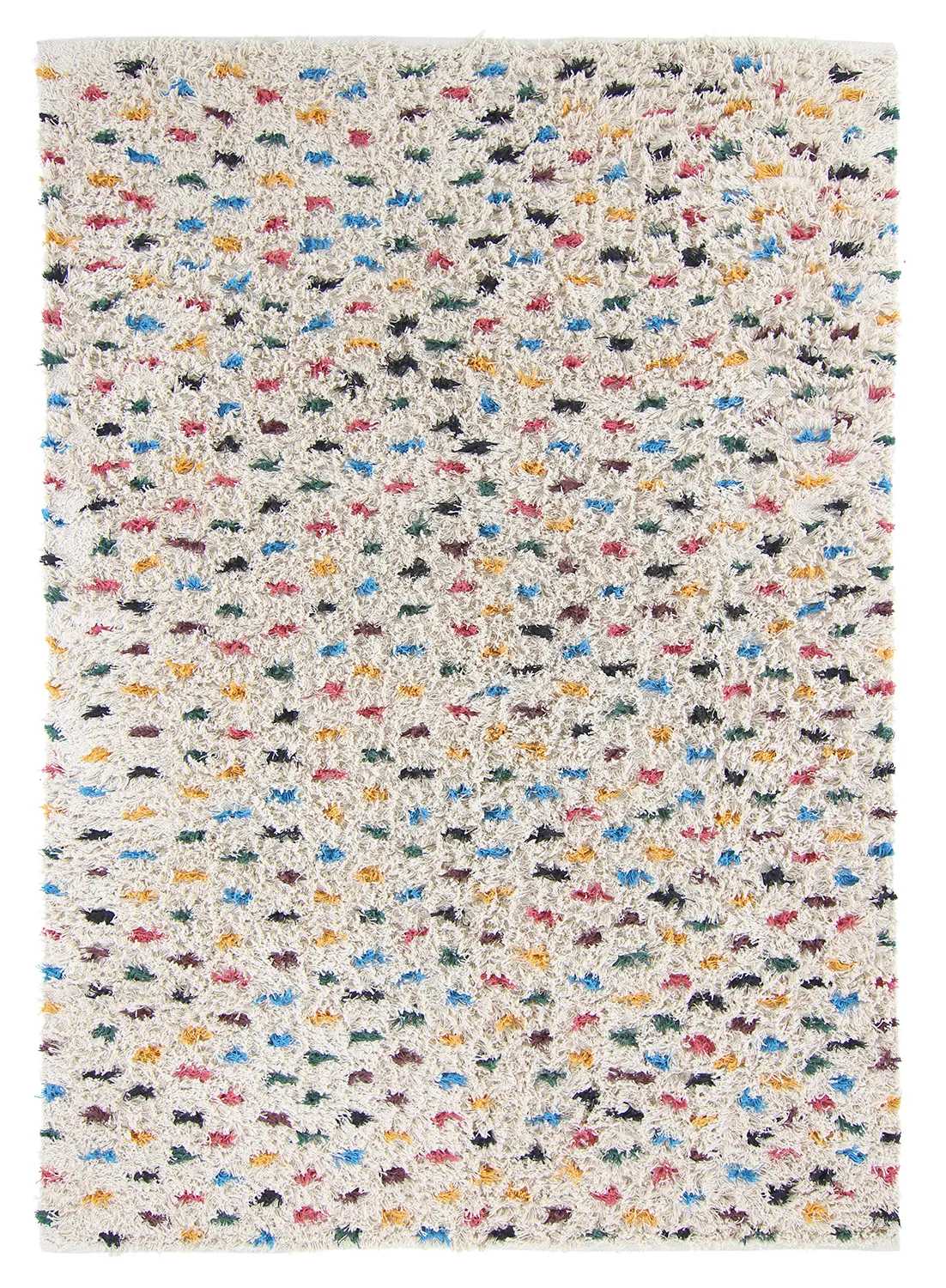 Hoogpolig vloerkleed - Litton Natural Cotton Shaggy (beige/multi)