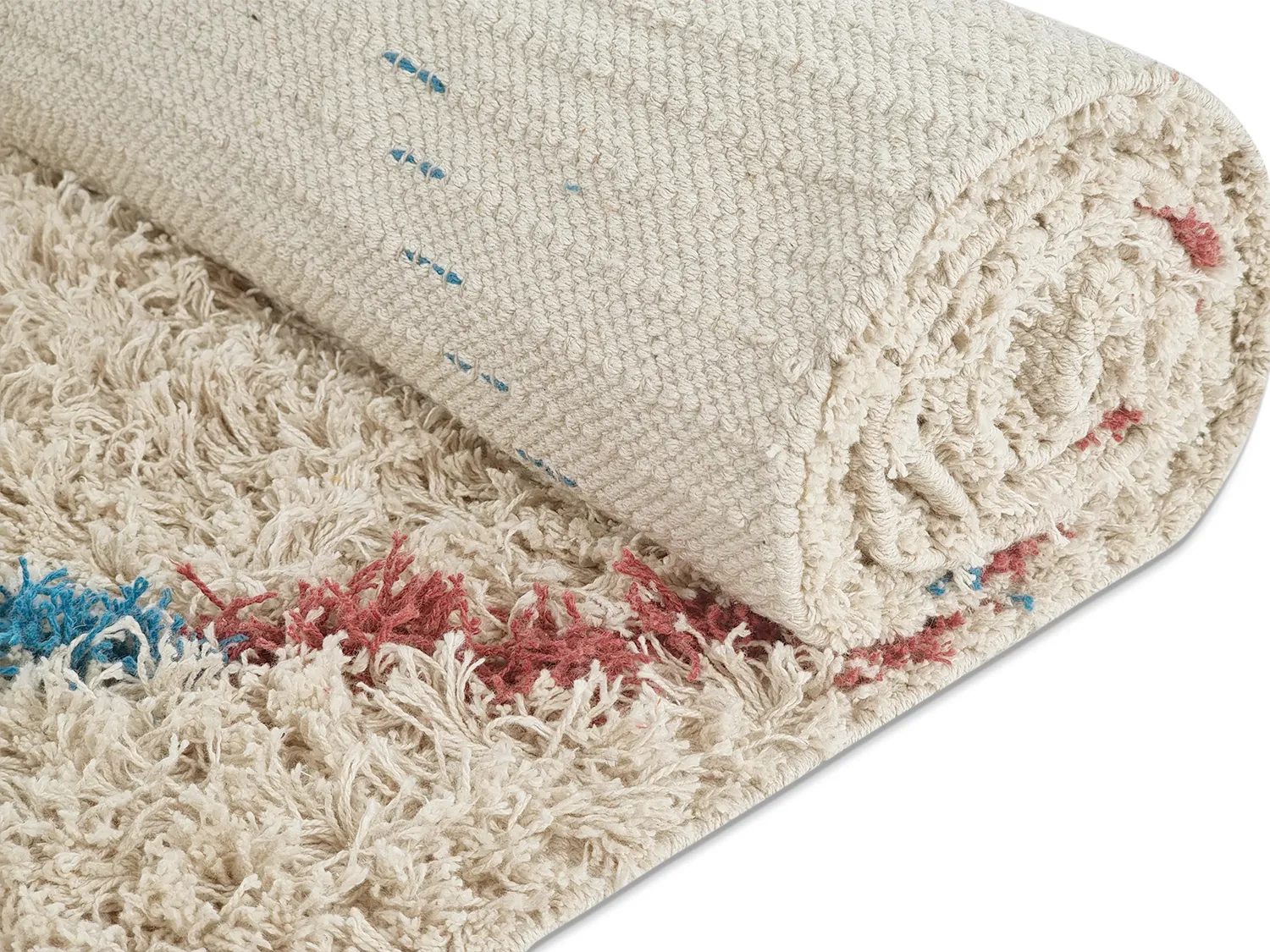 Hoogpolig vloerkleed - Maeron Natural Cotton Shaggy (multi)