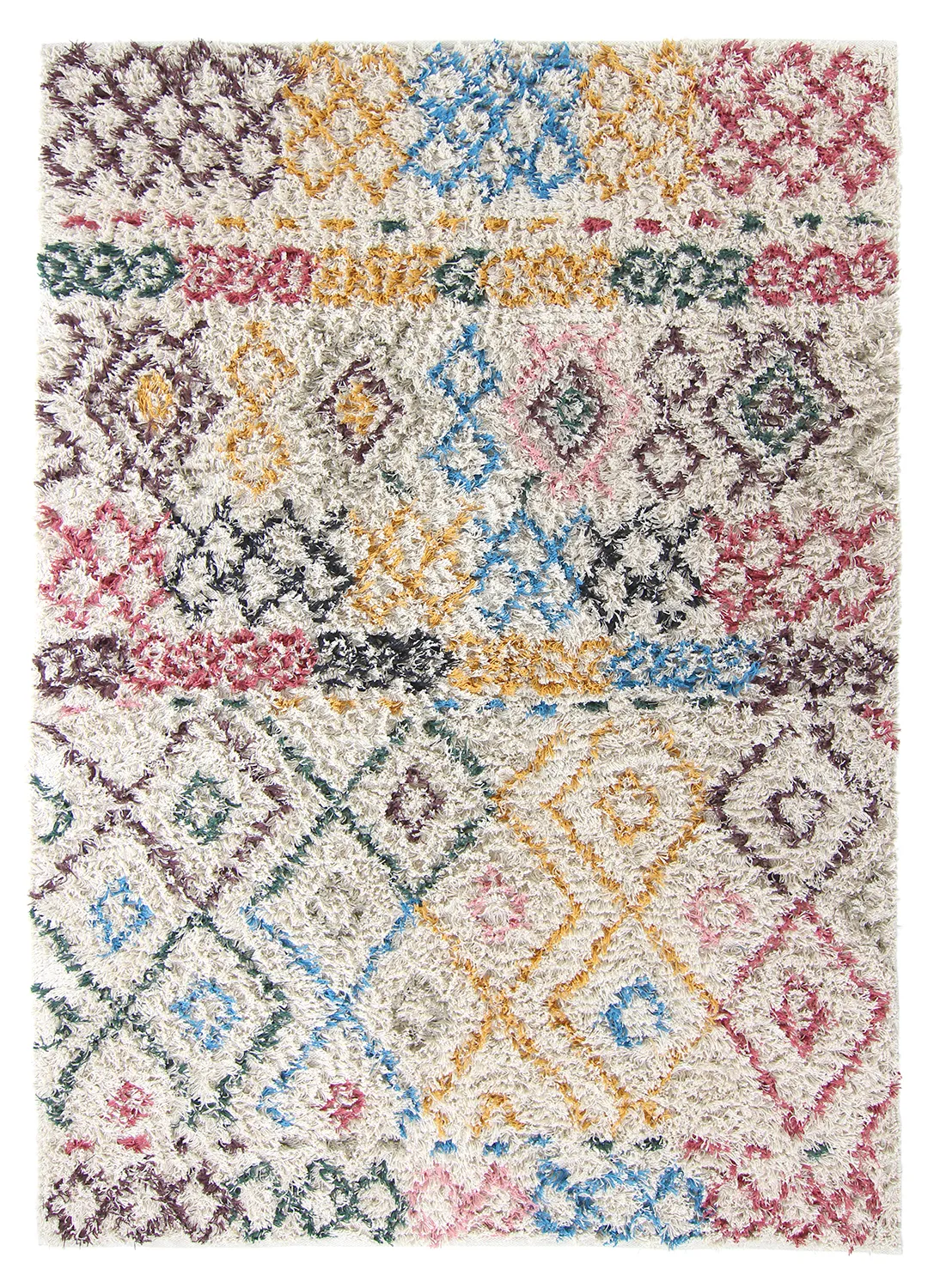 Hoogpolig vloerkleed - Maloney Natural Cotton Shaggy (multi)