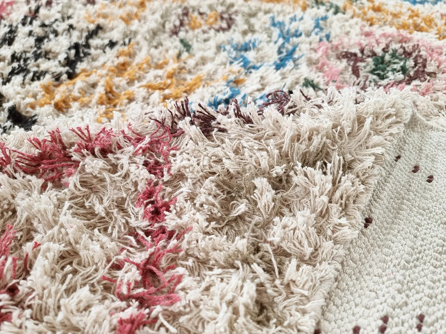 Hoogpolig vloerkleed - Maloney Natural Cotton Shaggy (multi)