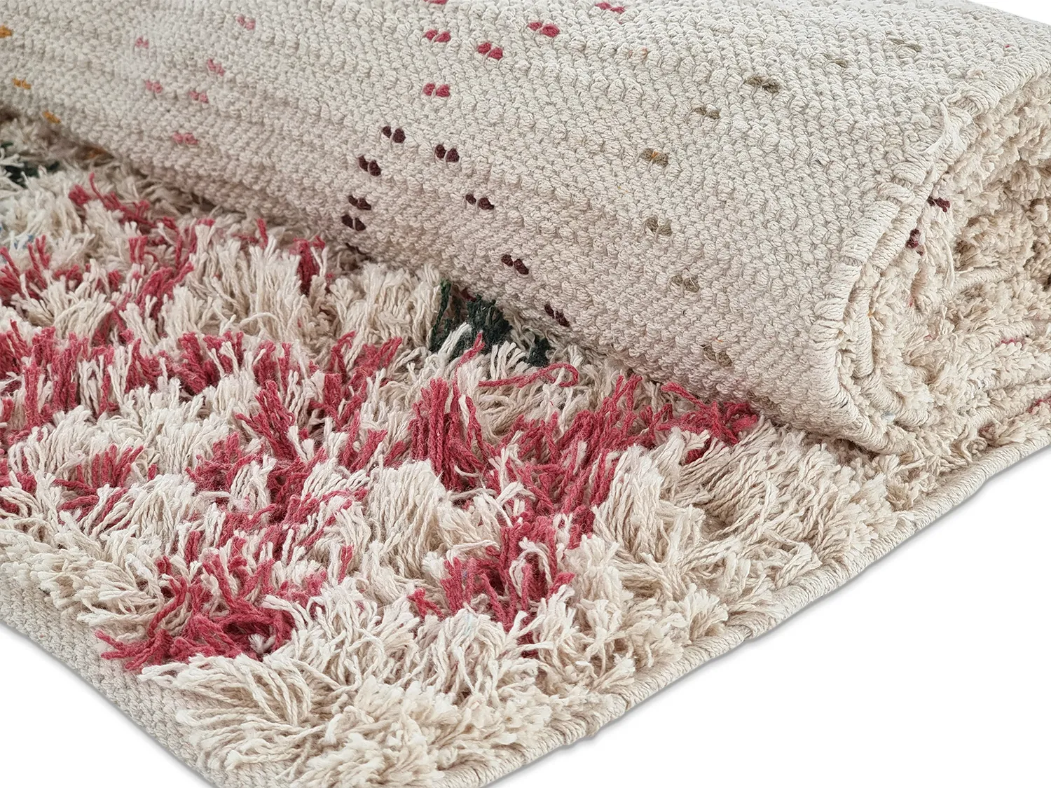 Hoogpolig vloerkleed - Maloney Natural Cotton Shaggy (multi)