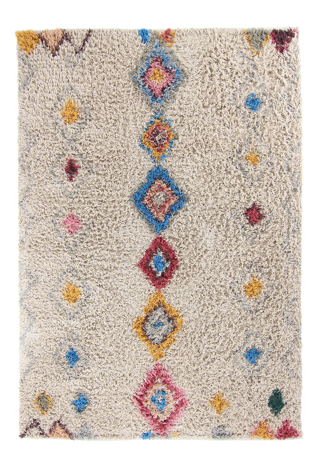 Hoogpolig vloerkleed - Marden Natural Cotton Shaggy (beige/multi)