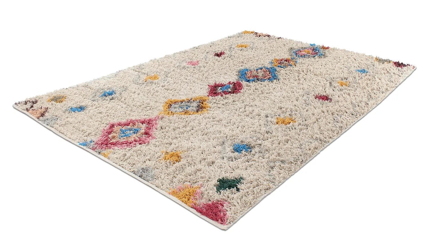 Hoogpolig vloerkleed - Marden Natural Cotton Shaggy (beige/multi)