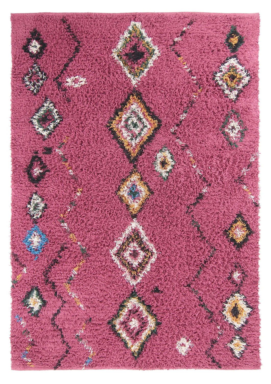 Hoogpolig vloerkleed - Nyle Natural Cotton Shaggy (roze/multi)