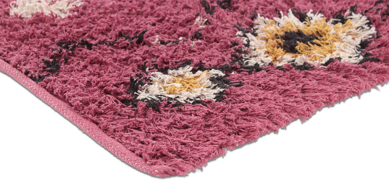 Hoogpolig vloerkleed - Nyle Natural Cotton Shaggy (roze/multi)