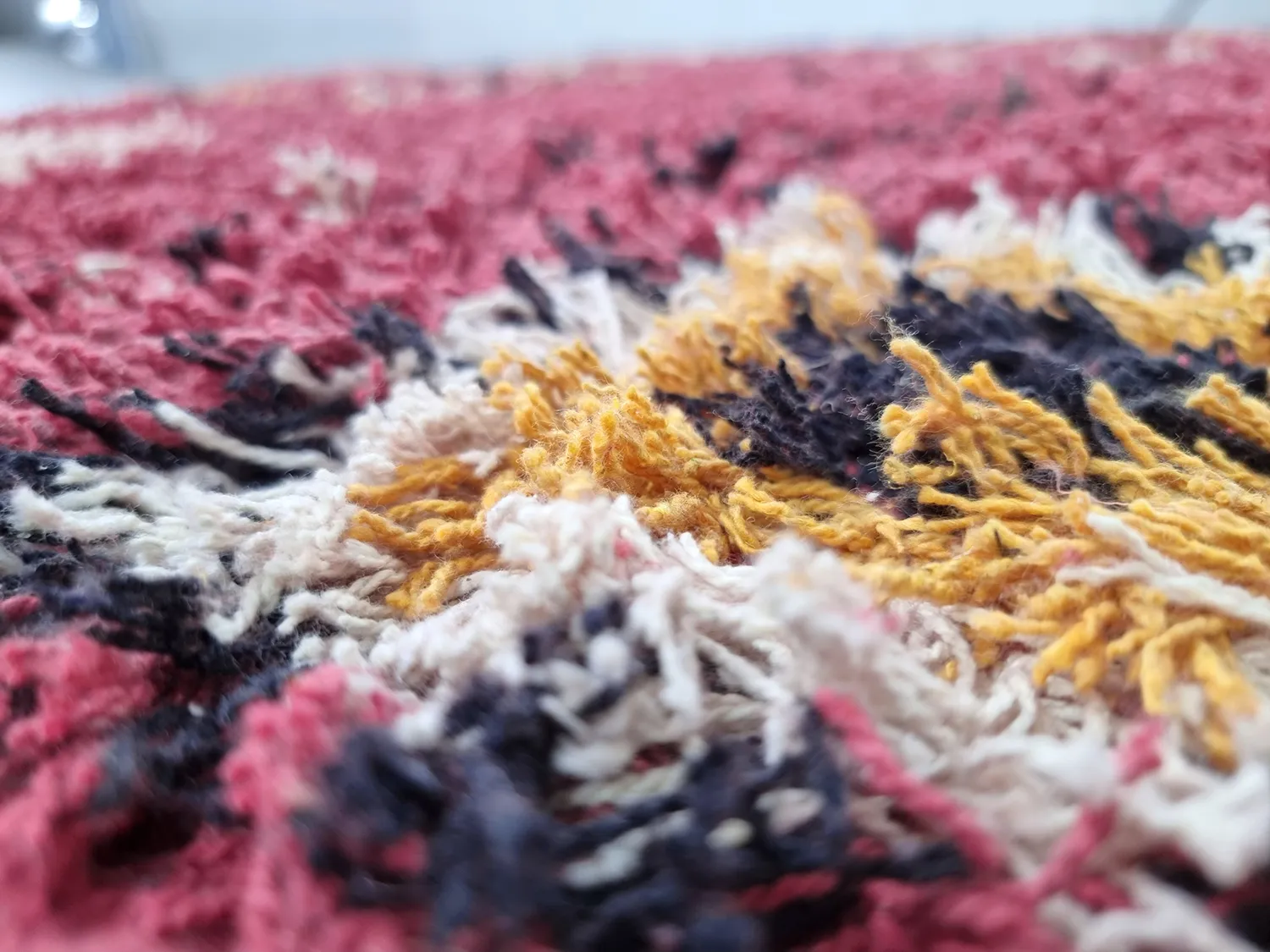 Hoogpolig vloerkleed - Nyle Natural Cotton Shaggy (roze/multi)
