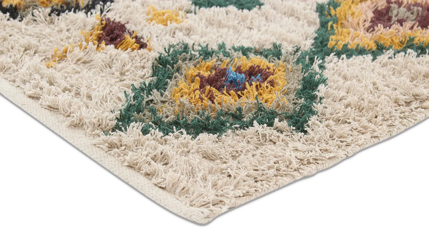 Hoogpolig vloerkleed - Siddel Natural Cotton Shaggy (beige/multi)