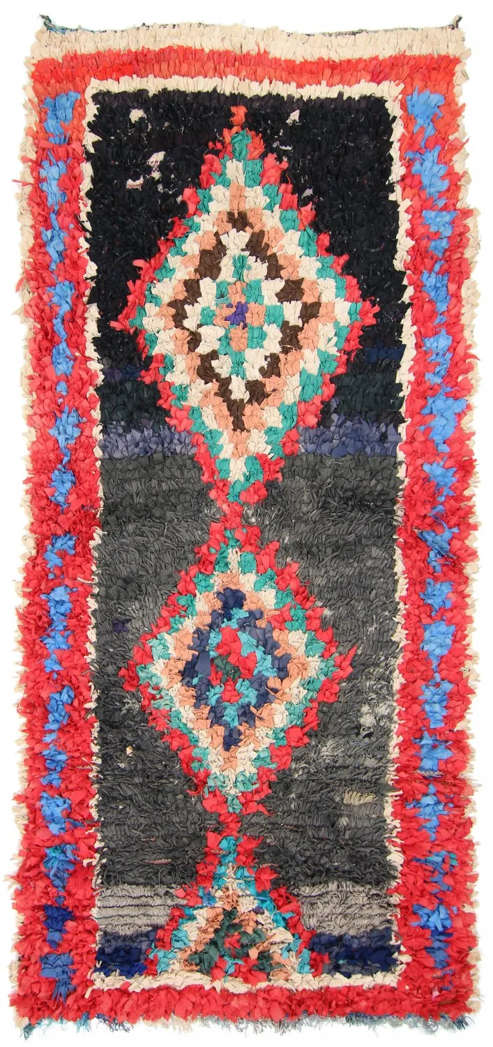 Marokkaanse Berber tapijt Boucherouite 245 x 110 cm