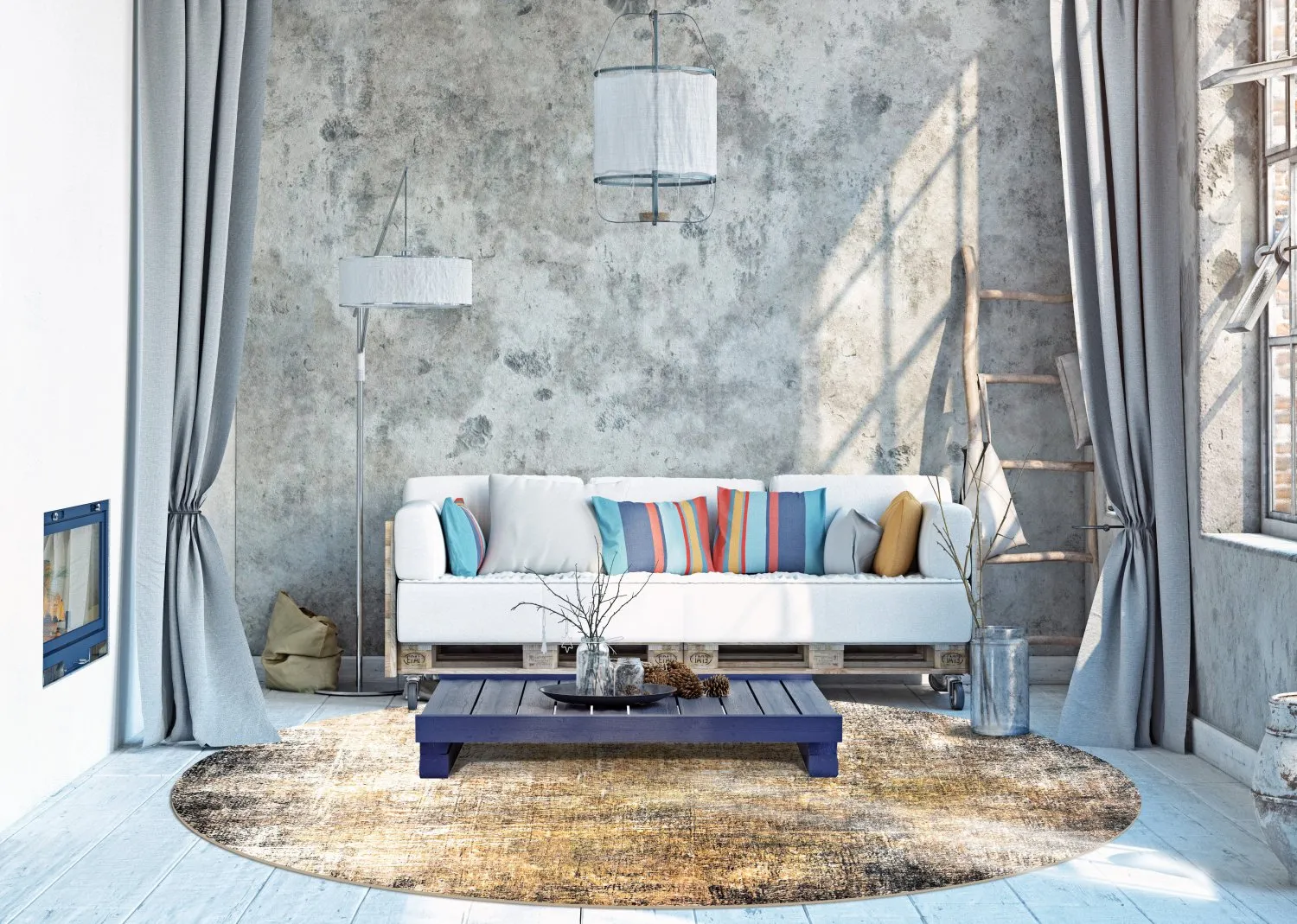 Rond vloerkleed - Florent (bruin)