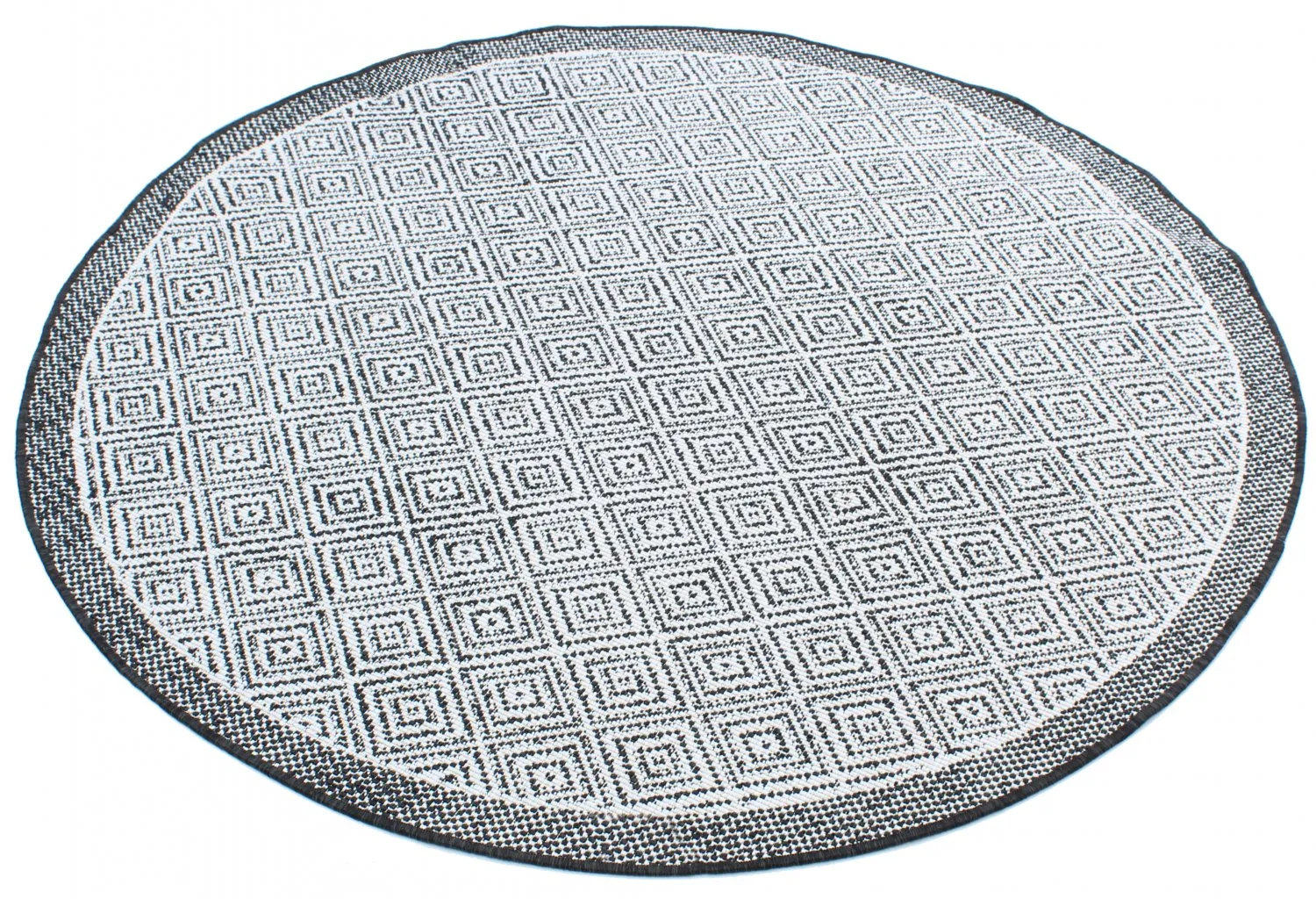 Rond vloerkleed - Monsaraz (zwart)