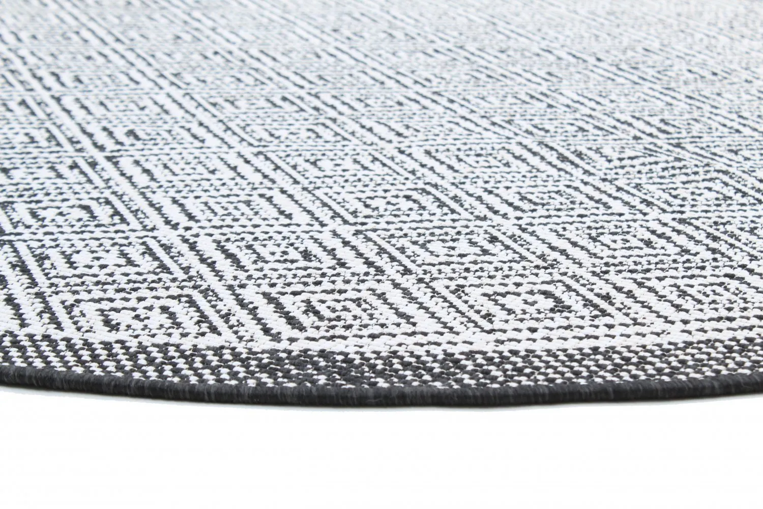 Rond vloerkleed - Monsaraz (zwart)