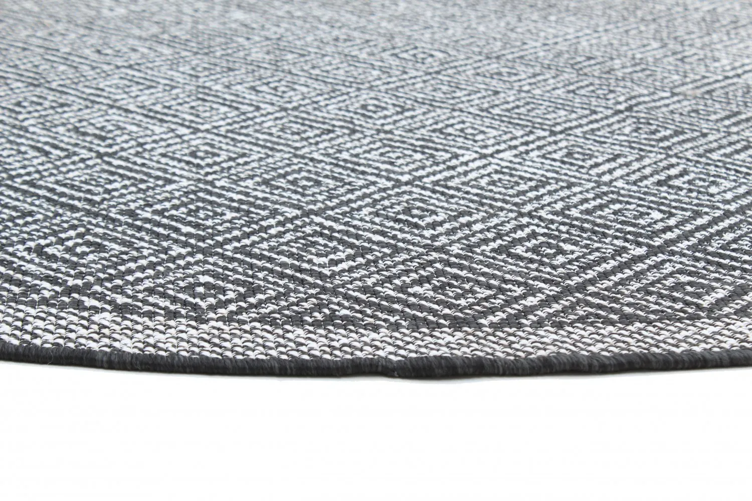 Rond vloerkleed - Monsaraz (zwart)