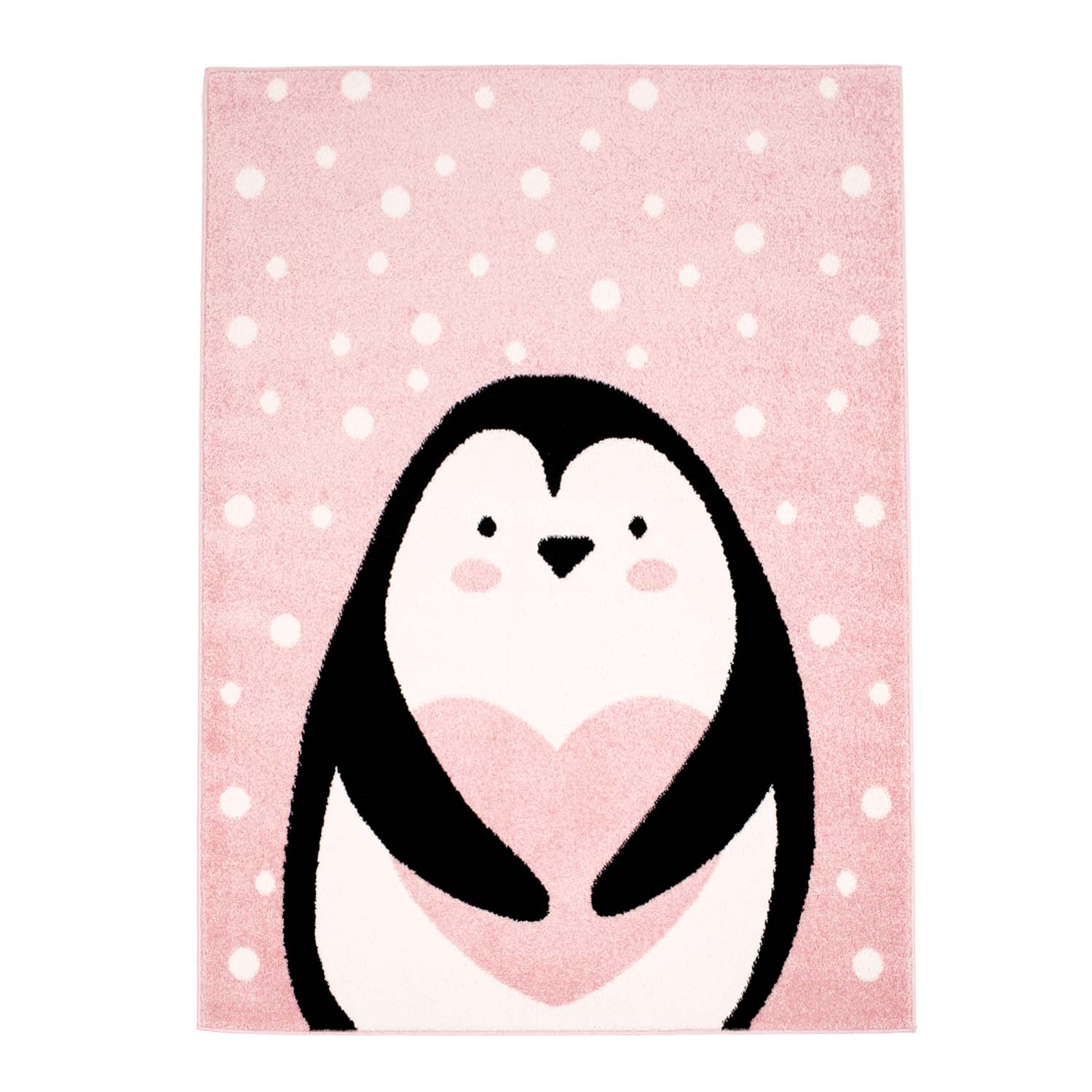 KINDERVLOERKLEED Vloerkleden voor de kinderkamer voor jongensmeisje met Bubble Penguin roze pinguïn