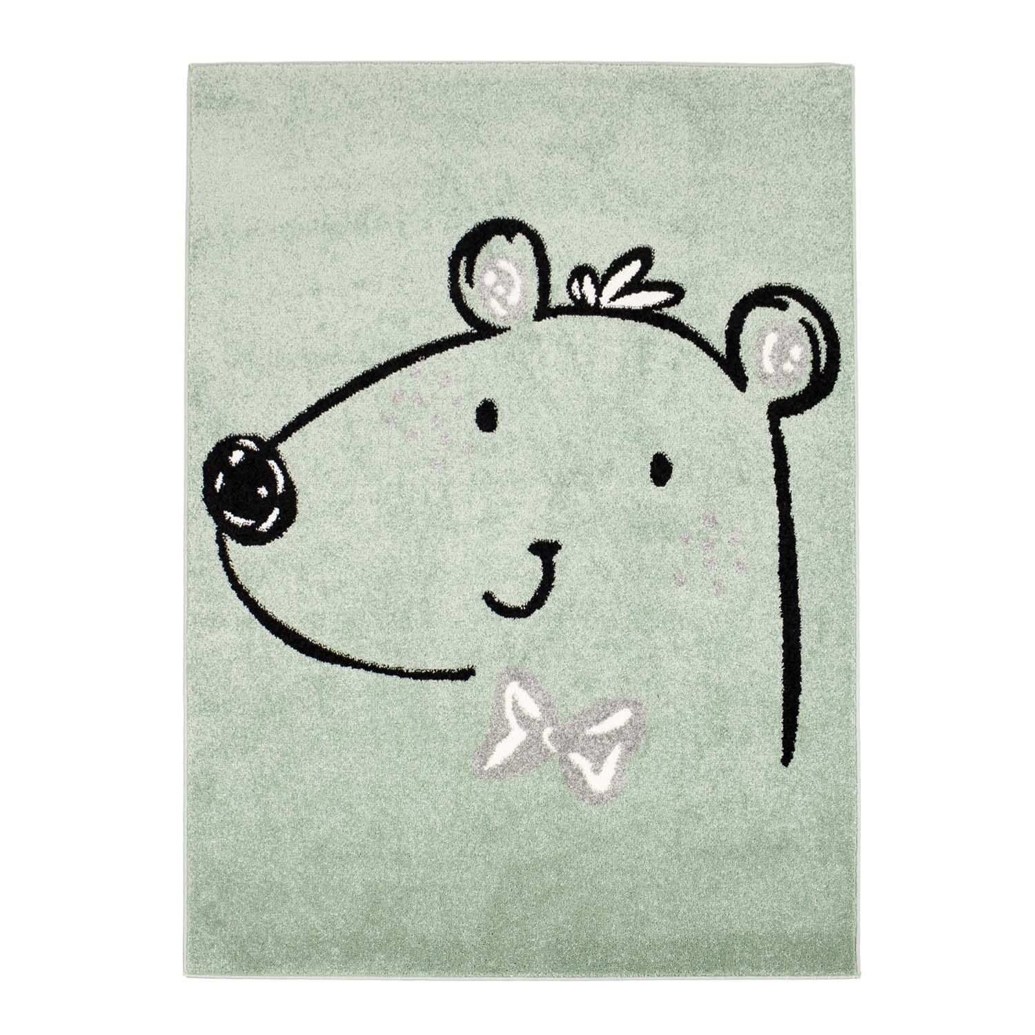 KINDERVLOERKLEED Vloerkleden voor de kinderkamer voor jongensmeisje met Bubble Bear groen beer
