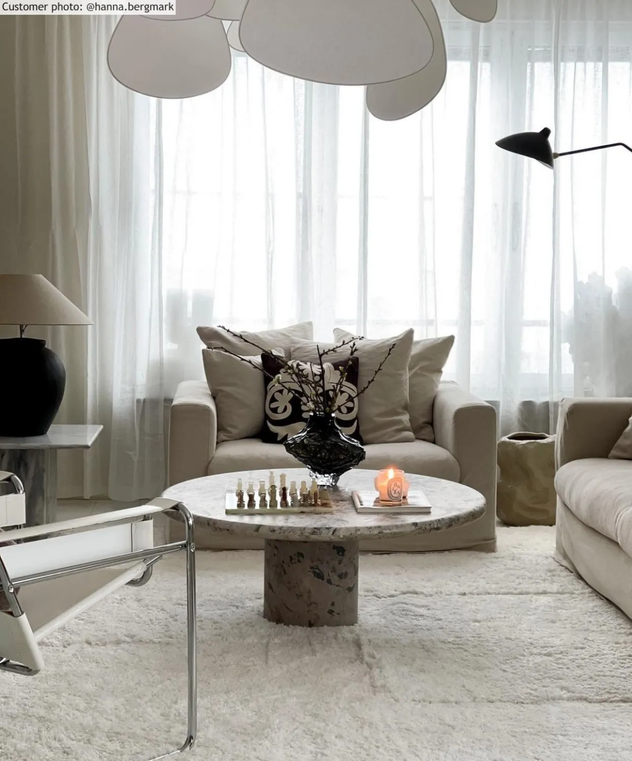 Hoogpolig vloerkleed - Cannes (wit)