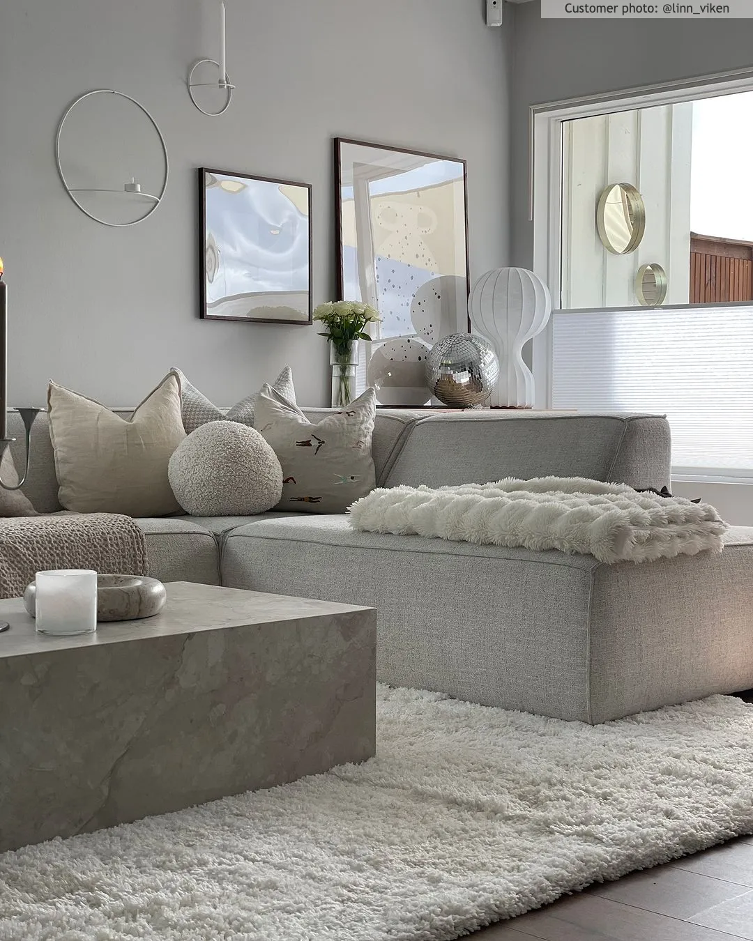 Hoogpolig vloerkleed - Cannes (wit)