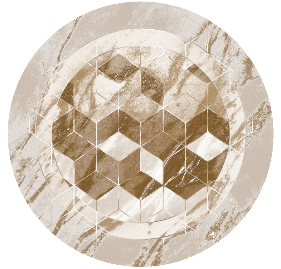 Rond vloerkleed - Castello (beige/wit)