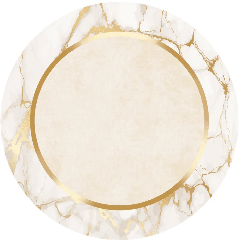 Rond vloerkleed - Cerasia (beige/wit/goud)