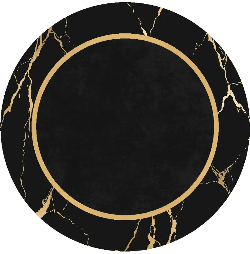 Rond vloerkleed - Cerasia (zwart/goud)