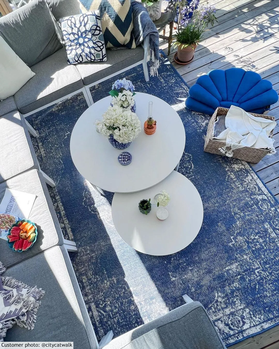 Vloerkleden voor binnen en buiten - Brussels Weave (blauw)